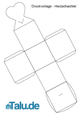 Bastelvorlage für Herzschachtel
