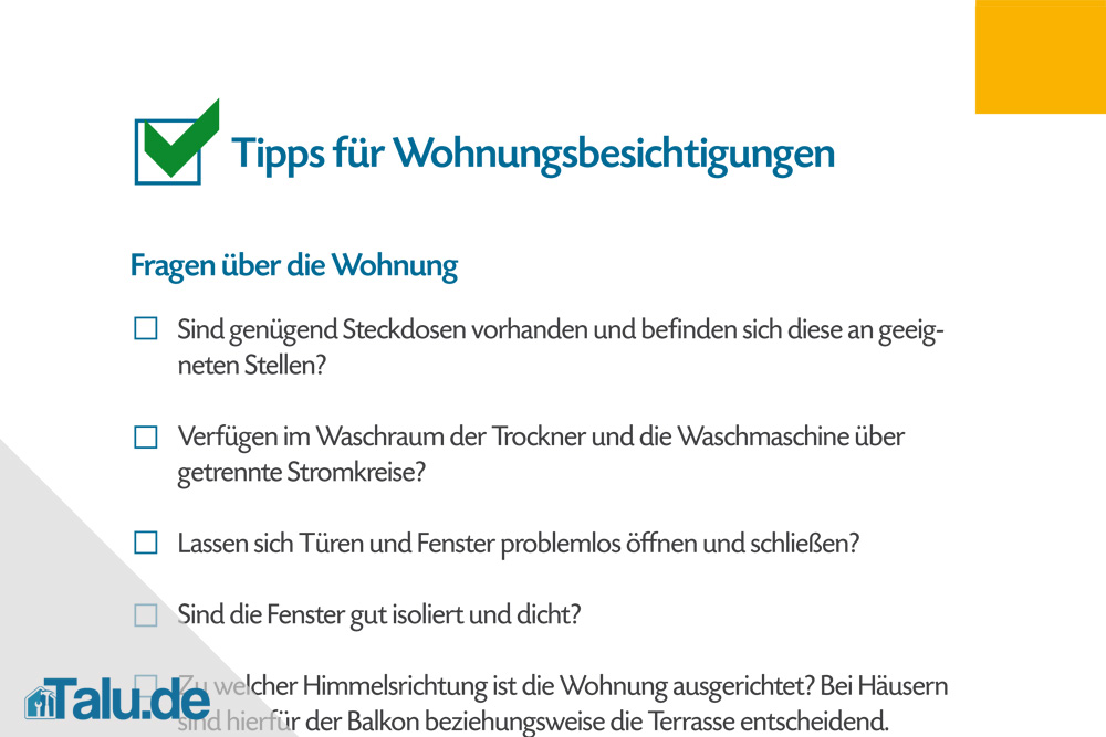 Checkliste für Mieter