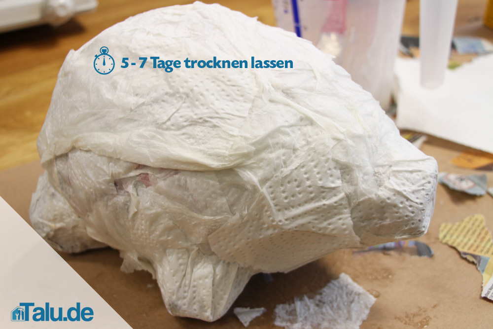 Pappmachee trocknen lassen