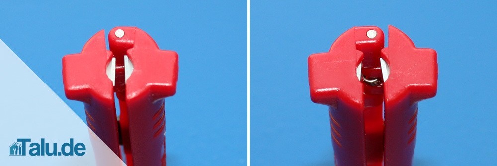 Abisolierer mit Öffnungen in unterschiedlicher Größe