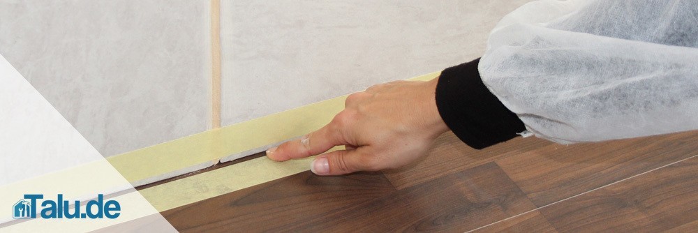 Bereich für das Silikon abkleben