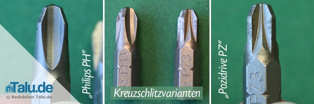 Kreuzschlitz - Unterschied PZ und PH