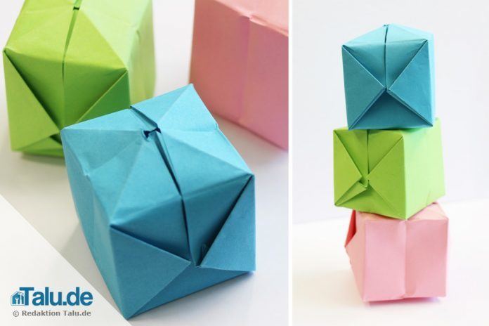 Origami Würfel Falten Einfache Anleitung Zum Basteln Talude