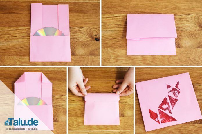 CD-Hüllen aus Papier falten - Vorlage zum Basteln - Talu.de