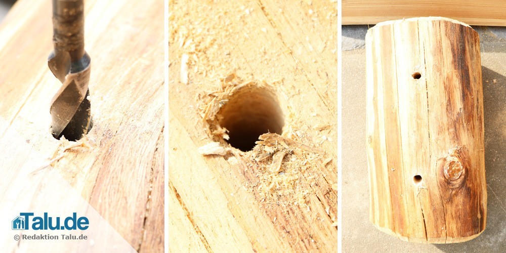 Löcher in Holz bohren