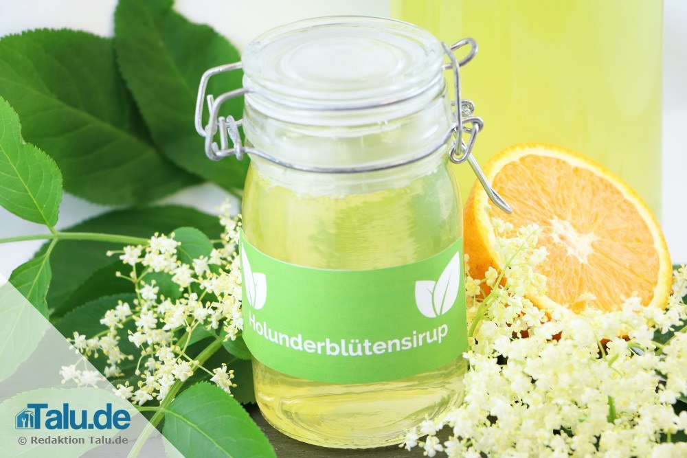Holunderblütensirup abfüllen