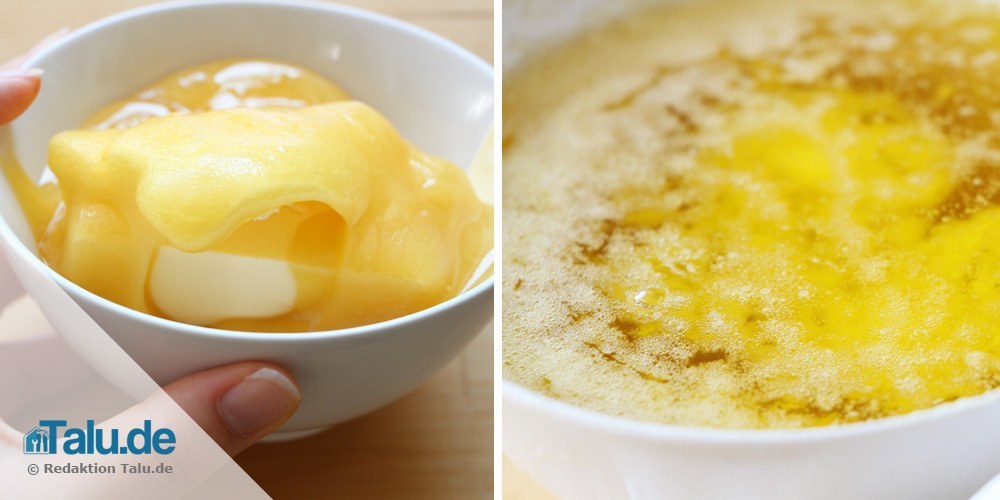 Butter und Honig schmelzen