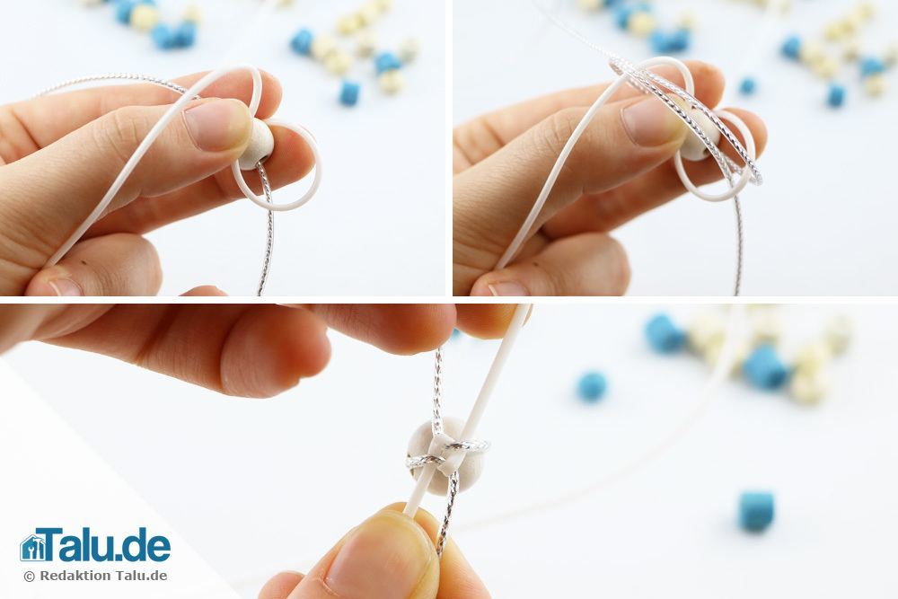 Scoubidou-Armband mit runden Knoten