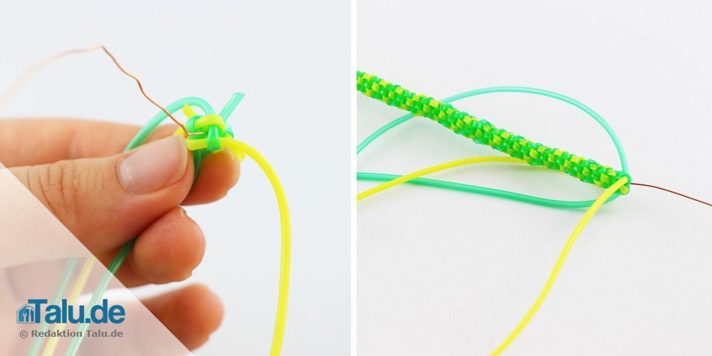 Scoubidou-Schlange mit runden Knoten