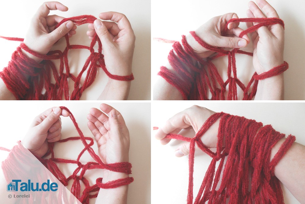 Armstricken im Patenmuster