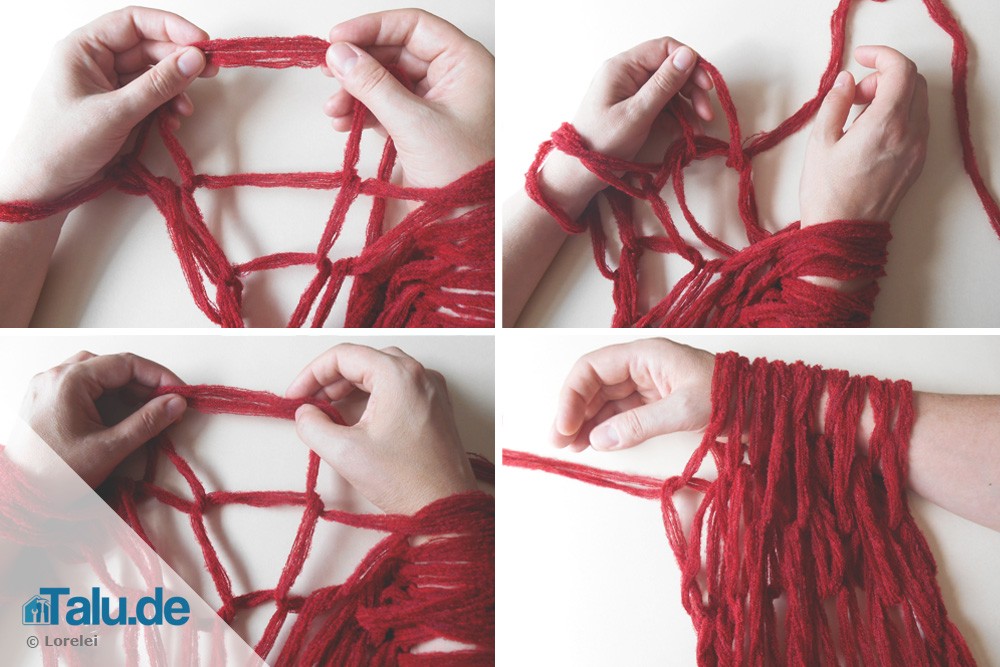 Armstricken im Patentmuster
