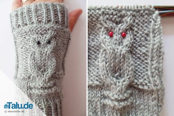 Armstulpen Stricken Einfache Diy Anleitung Fur Eulenmuster Talu De