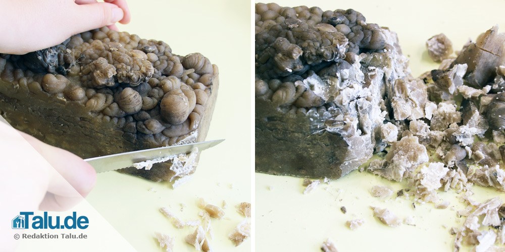 Bienenwachs zerkleinern