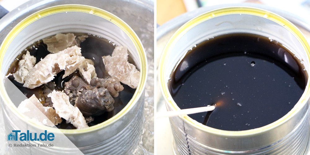 Bienenwachs im Wasserbad schmelzen