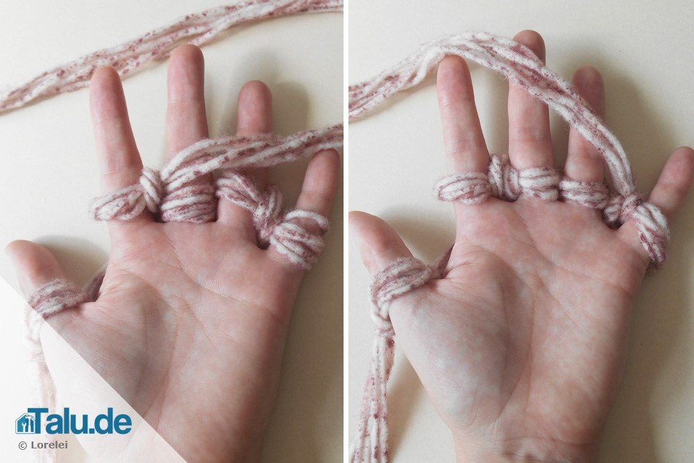 Stricken mit den Fingern