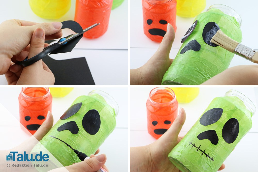 Halloween-Kerzenhalter basteln