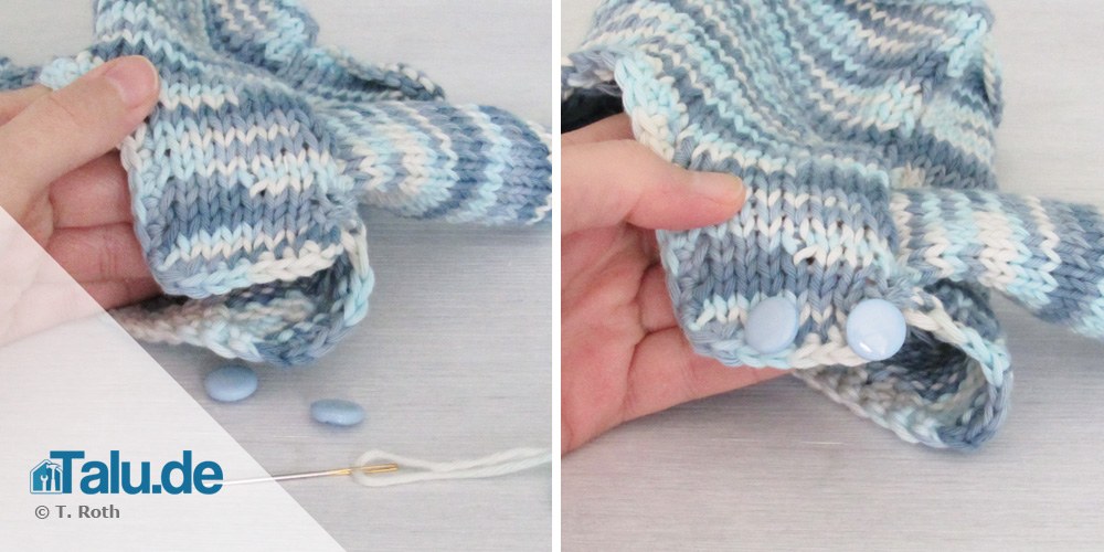 Kinderpullover stricken mit Knöpfen