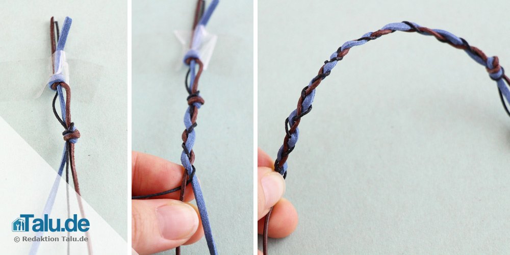 Lederarmband selber flechten