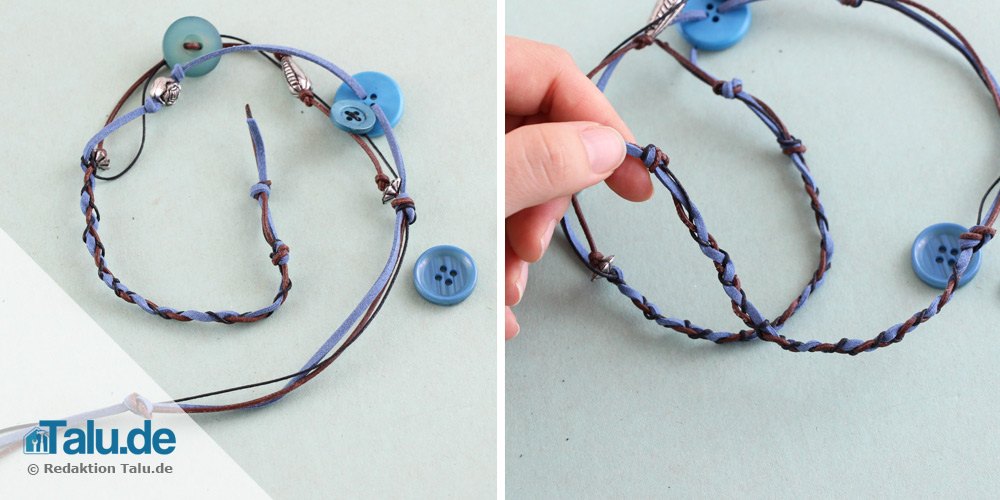Lederarmband selber flechten