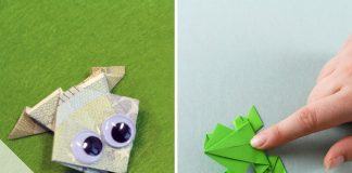 Origami Frosch falten