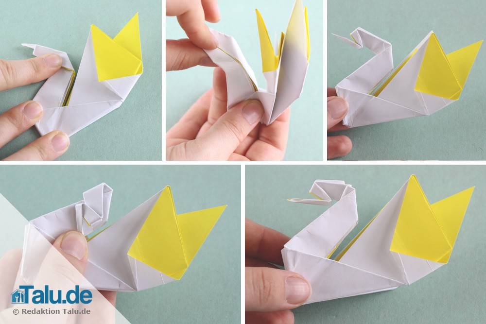 Origami Schwan falten