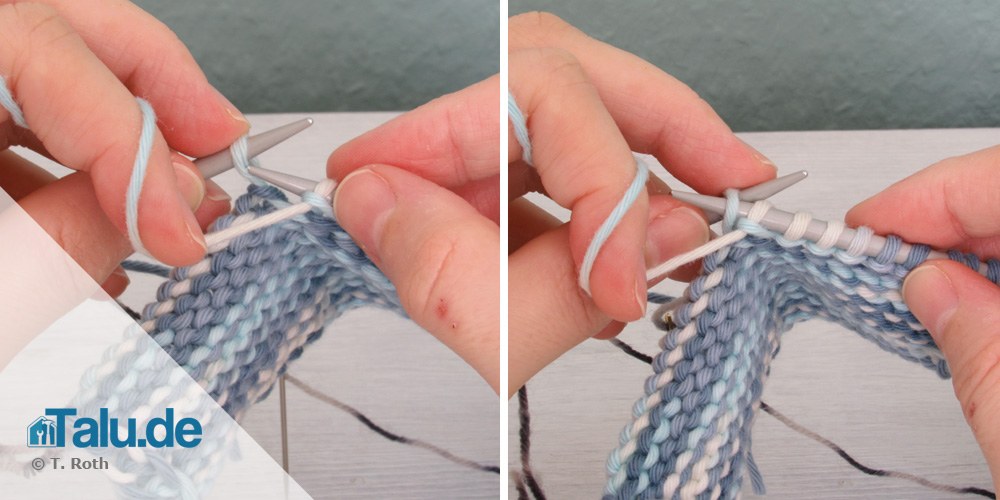 Senkrechtes Knopfloch stricken