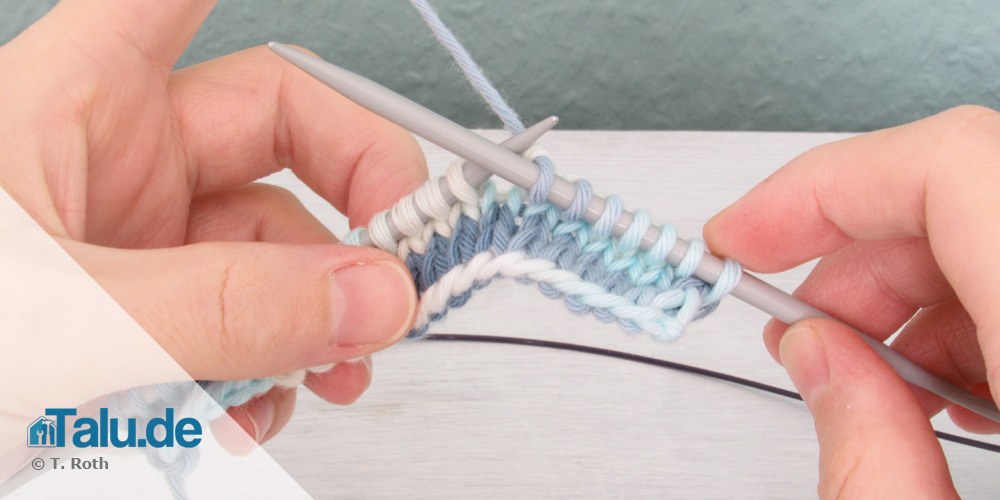 waagerechtes Knopfloch stricken