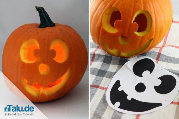 Halloween Kürbisgesichter schnitzen - Vorlagen zum Ausdrucken - Talu.de