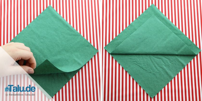 Anleitung Servietten falten für Weihnachten Sterne