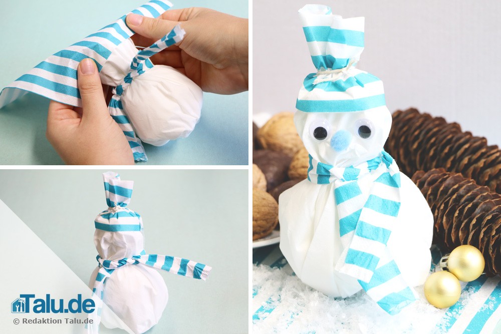 Schneemann aus Serviette