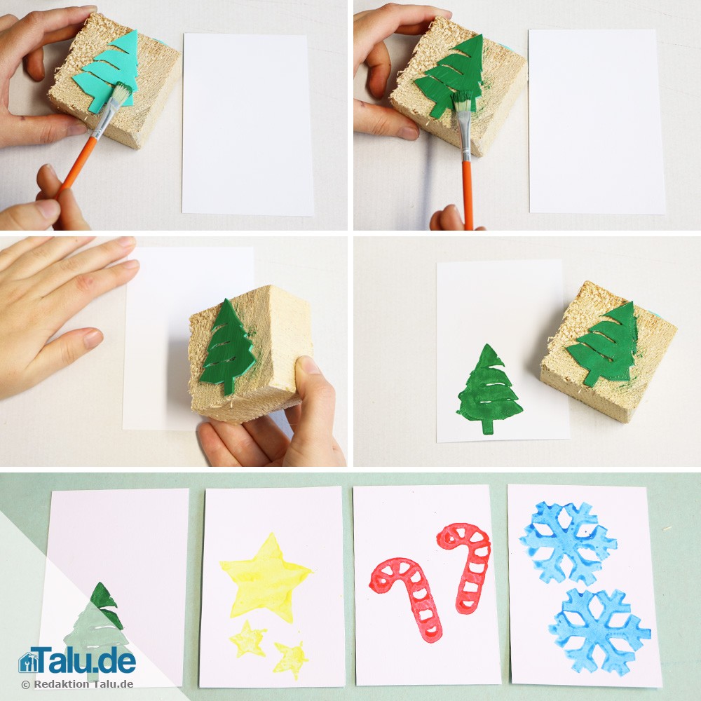Weihnachtskarten basteln mit Kindern - DIY-Tutorial - Talu.de