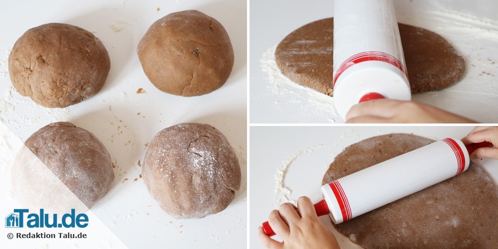 Lebkuchenteig ausrollen