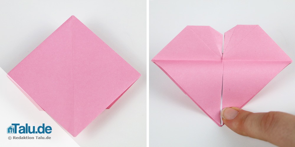 Origami-Herz falten