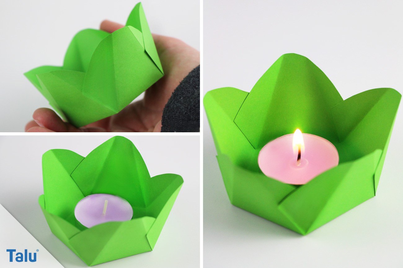 Farbenfrohen Teelichthalter in Blumenform basteln