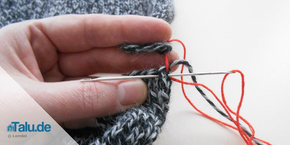 zwei Strickteile verbinden