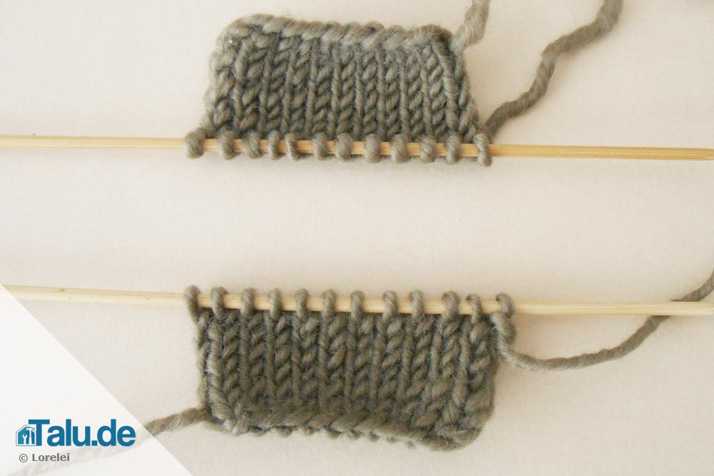 Maschenstich beim Sockenstricken