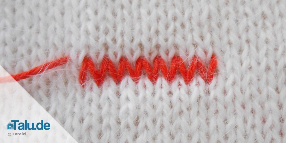 waagerechten Maschenstich sticken
