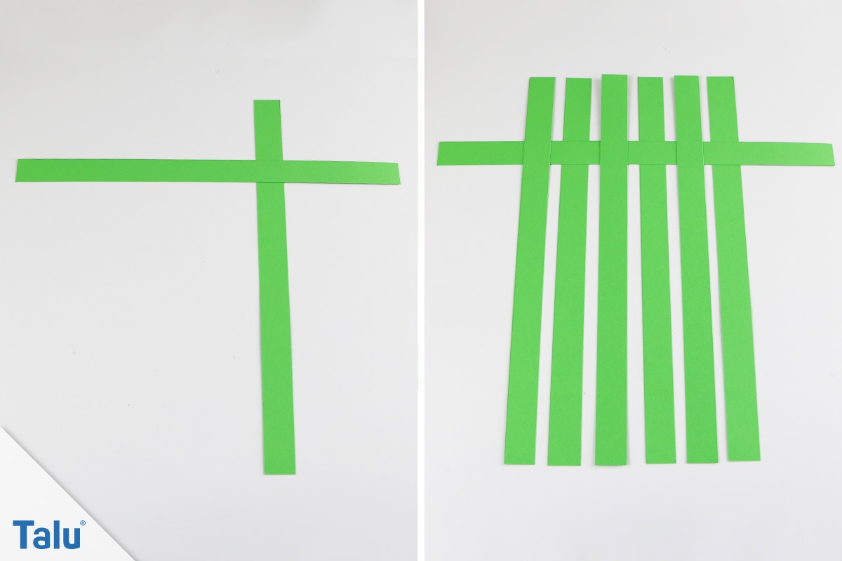 Papierstreifen flechten