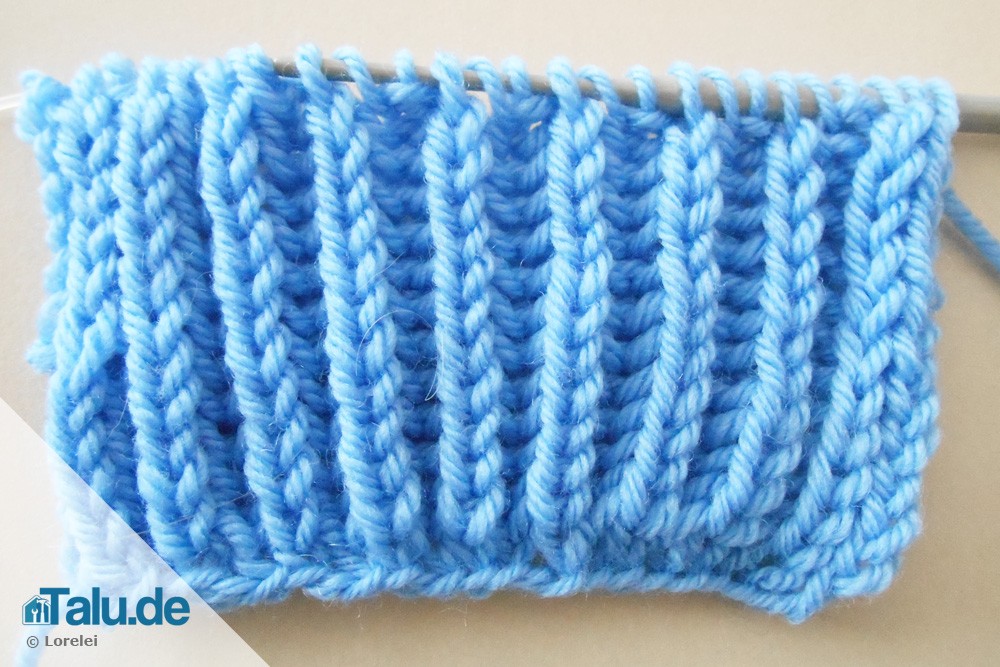 Randmaschen mit Patentmuster stricken