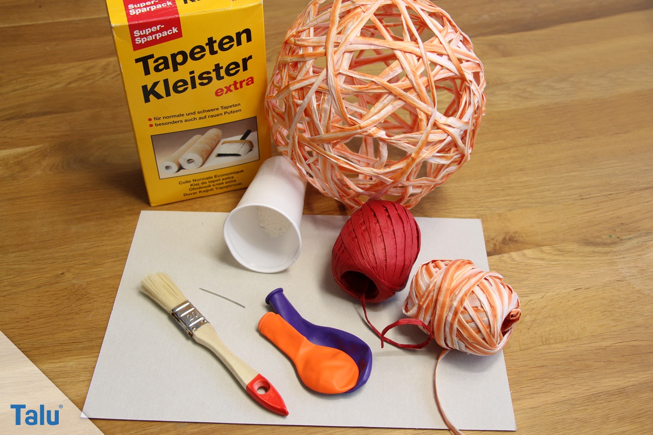 Benötigte Materialien für die Rattankugeln