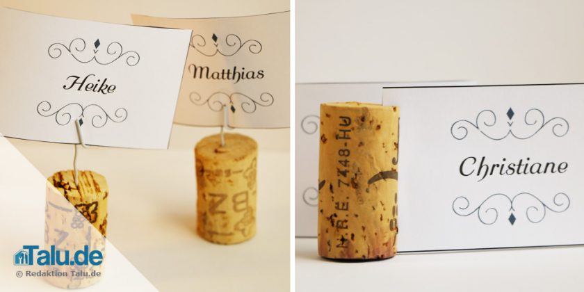 Tischkartenhalter aus Korken