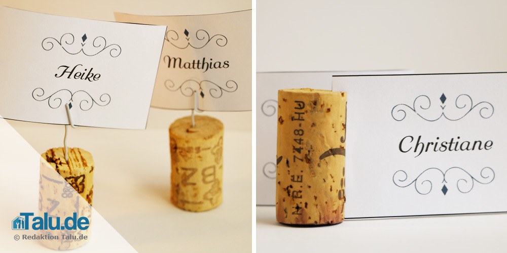 Tischkartenhalter aus Korken