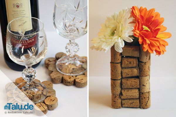 Table decoration made of cork