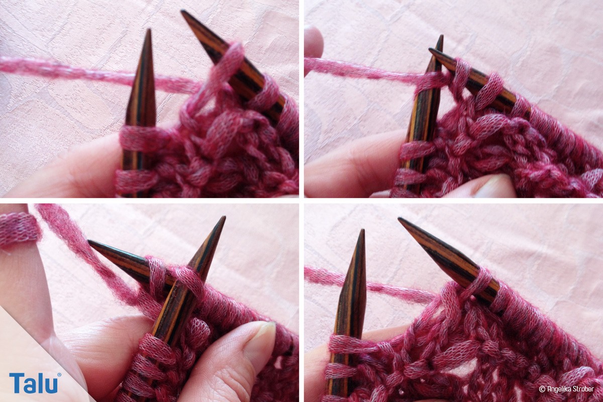 zwei Maschen überzogen zusammenstricken