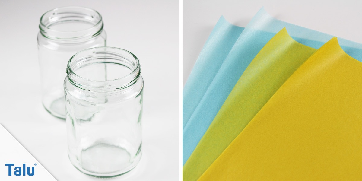 Windlicht basteln mit Transparentpapier