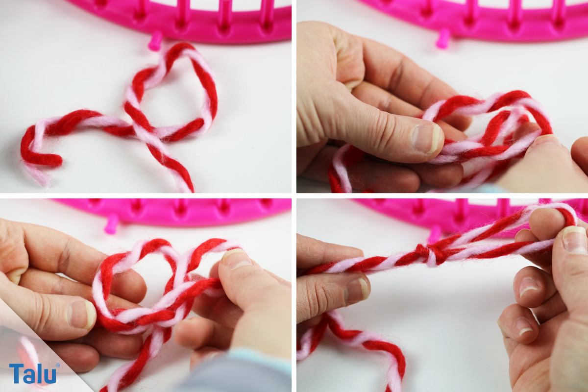 Loop-Schal mit Strickring stricken - der Beginn