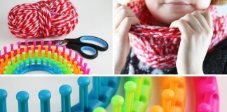 Loop-Schal stricken mit Strickring