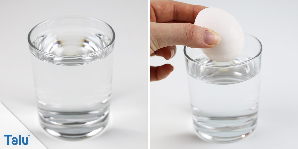 Eier testen im Wasserglas
