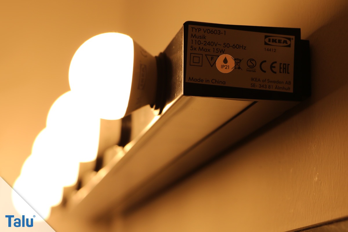 Schutzklasse einer Badlampe