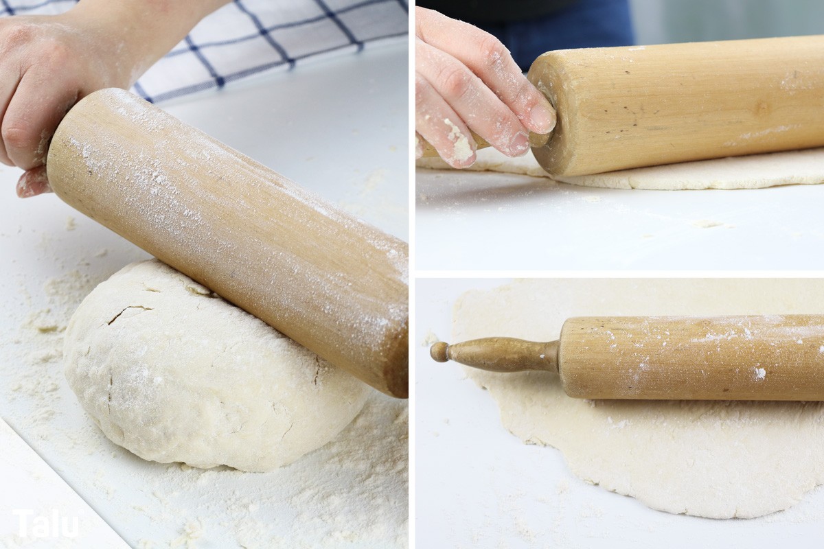 Pizzateig ausrollen